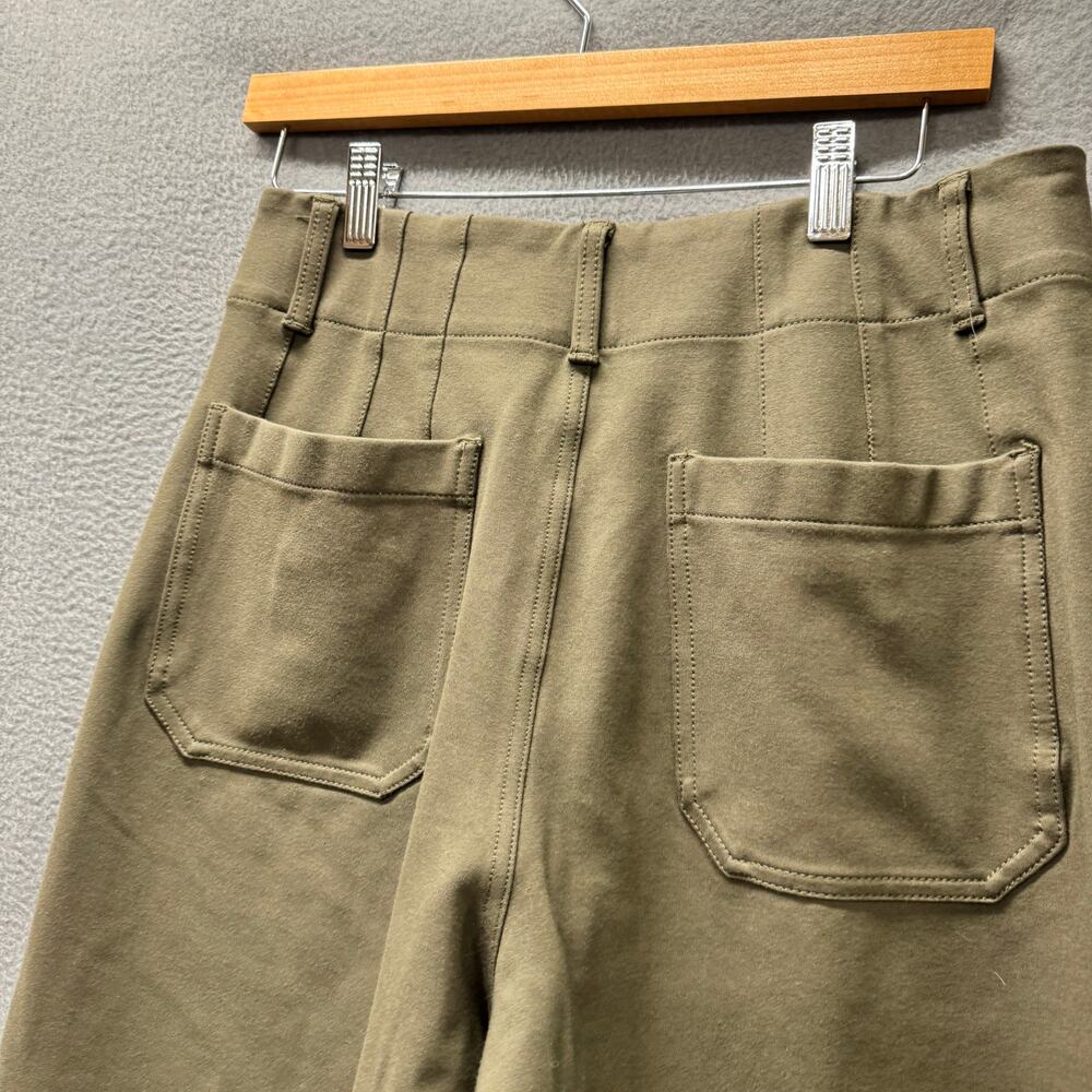 Maeve Colette Pants Womens 30 Olive Green Wide Leg Crop Anthropologie Ponte Knit - Picture 7 of 9